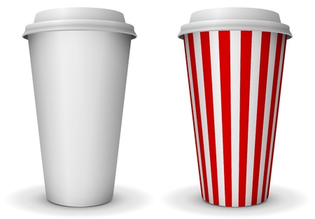 Take-away fast food coffee paper cupのイラスト素材