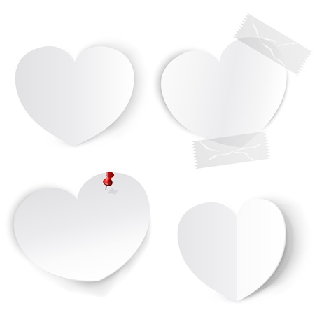 Blank white paper hearts template.のイラスト素材