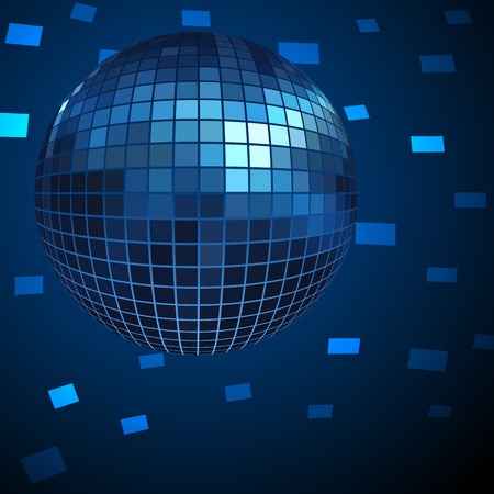 Blue Disco ball backgroundのイラスト素材