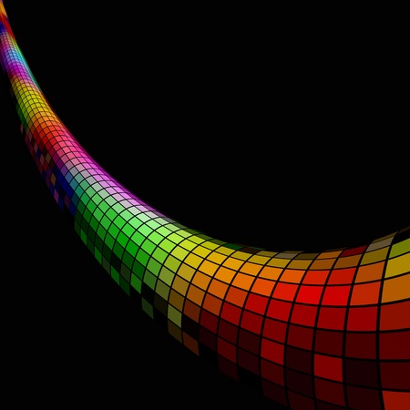 Colorful 3D mosaic pipe background with black copy space のイラスト素材