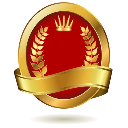 Blank golden royal label isolated on white.のイラスト素材