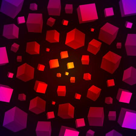 Colorful 3D cubes のイラスト素材