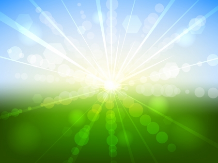 Summer sunrise bokeh effect のイラスト素材
