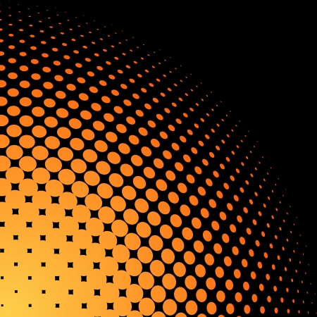 Yellow and orange halftone background with black copy space のイラスト素材