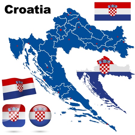 Croatia setのイラスト素材