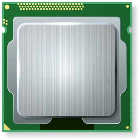 Modern computer core processing unit (CPU) isolated on white background.のイラスト素材