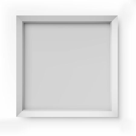 Blank white picture frame isolated on white background vector template のイラスト素材