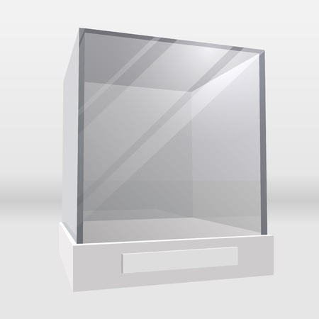 Empty exhibition or museum glass display cabinet realistic illustration のイラスト素材