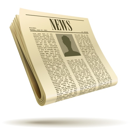 Newspaper realistic illustration isolated on white background のイラスト素材