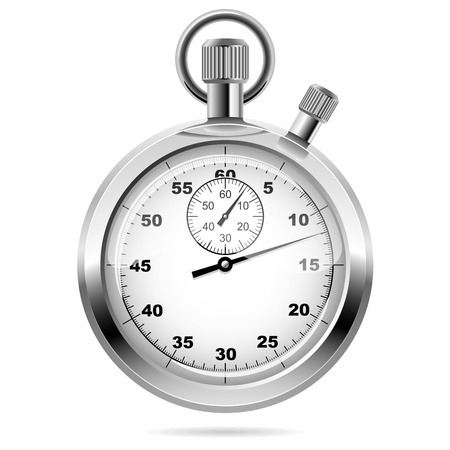 Retro mechanic chromed stopwatch vector illustration  Front view のイラスト素材