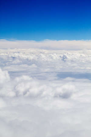 Heap clouds with blue sky above sky background の写真素材