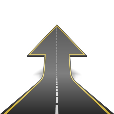 Straight road turning into ascending arrow concept vector illustration のイラスト素材