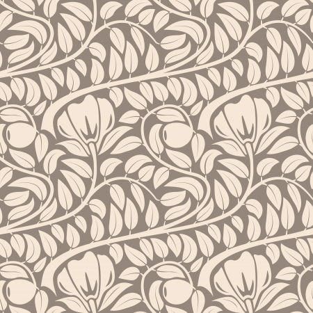 Seamless dark lght beige floral vintage vector pattern のイラスト素材