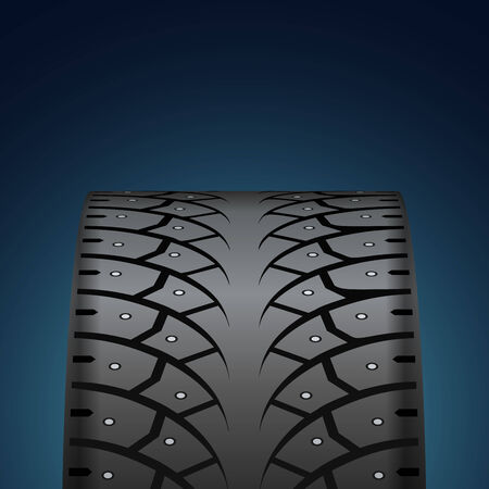 Winter tire front view vector background with copy space のイラスト素材