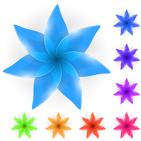 Abstract color glass flower bud isolated on white background のイラスト素材