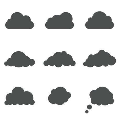 Black and white cloud shapes  template のイラスト素材