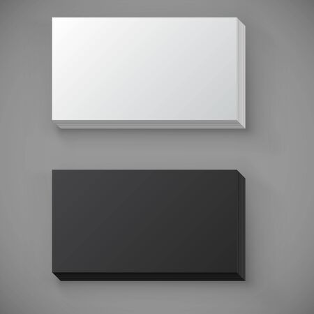 Black and white blank standard business card stack のイラスト素材