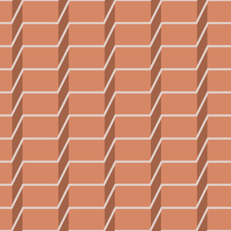 Abstract seamless flat design 3D brick illusion vector background のイラスト素材