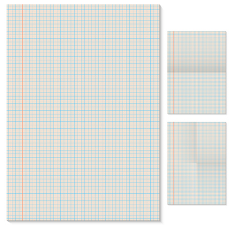 Blank lined page vector template with folded imitation variants  のイラスト素材