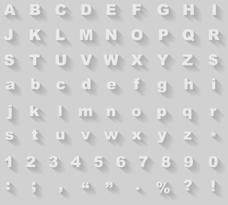 White diagonal long shadow styled alphabet vector template.のイラスト素材