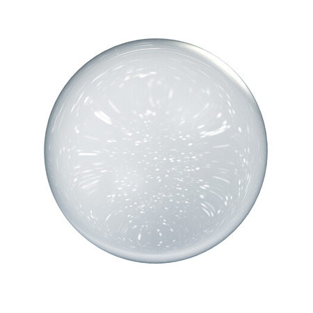 Abstract transparent glass sphere isolated on white background.の写真素材