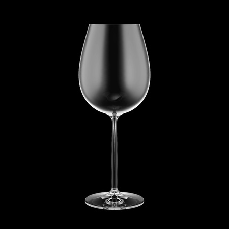 Empty wine glass isolated on black background.の写真素材