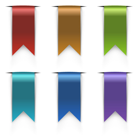 Color flag tags vector set isolated on white background.のイラスト素材