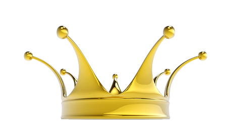 Golden crown isolated on white background.の写真素材