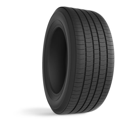 Automobile rubber winter tire isolated on white background.の写真素材