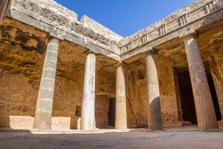 Ancient Paphos necropolis known as Tombs of the Kings, Cyprus.のeditorial素材