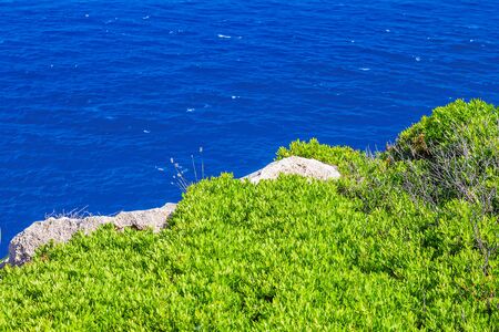 Menorca island sea coast background, Spain.の写真素材