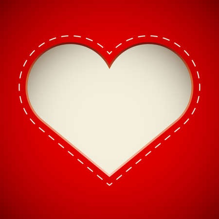 Valentine?s Day cut heart card vector template.のイラスト素材