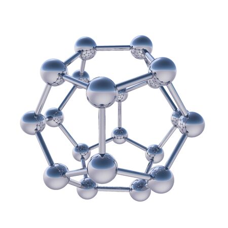 Spherical molecular structure isolated on white background.