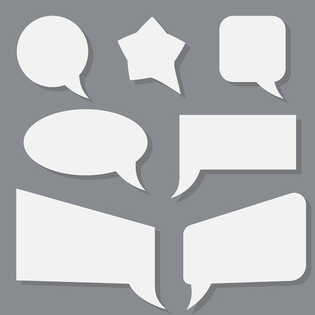 Blank speech bubbles shapes isolated on grey background.のイラスト素材