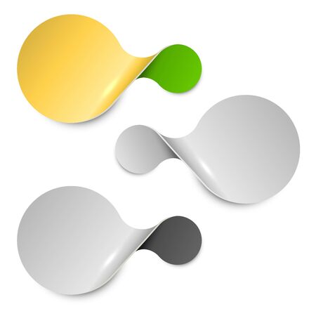 Abstract twisted connected circles label isolated on white background.のイラスト素材