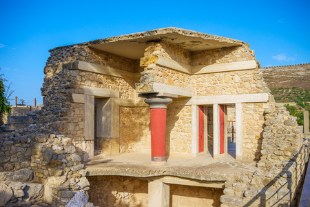 Knossos Palace ruin in sunny day, Crete, Greece.のeditorial素材