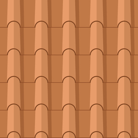 Seamless clay roofing tile flat vector texture.のイラスト素材