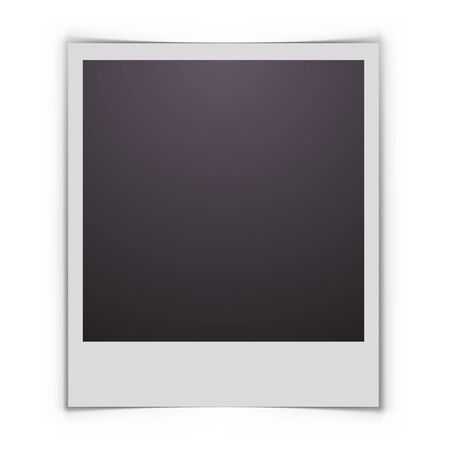 Blank printed photo with shadow creating effect of curved edges vector template.のイラスト素材