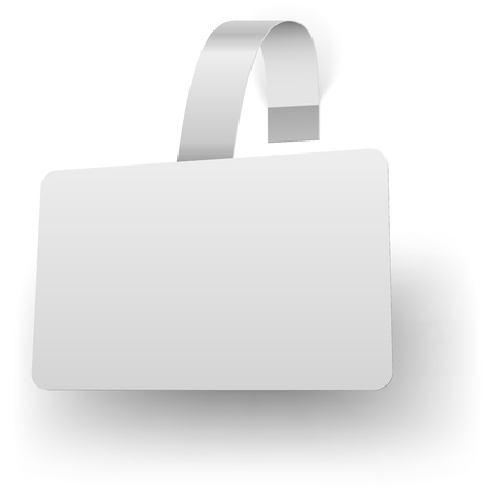 Blank white rectangular advertising wobbler with shadow vector template.のイラスト素材