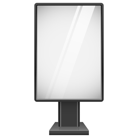 Blank street advertising board with black frame isolated on white background vector template.のイラスト素材