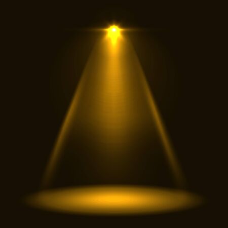 Abstract yellow warm stage spotlight vector background.のイラスト素材