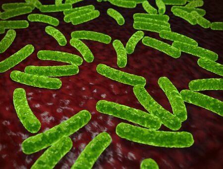 Abstract green bacteria medical background. 3D rendering.の写真素材