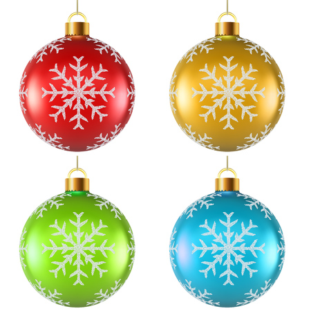 Color Christmas decoration with snowflake shape spattering on surface vector template.のイラスト素材