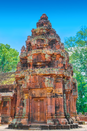Banteay Srei Temple ancient structure, Siem Reap, Cambodia.の写真素材