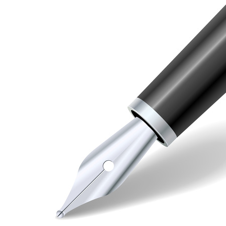 Silver fountain pen vector template with copy space.のイラスト素材