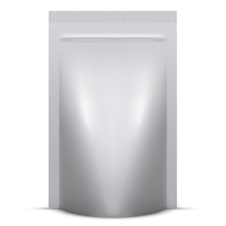 Blank soft standing packaging with zip lock isolated  . Vector illustration.のイラスト素材