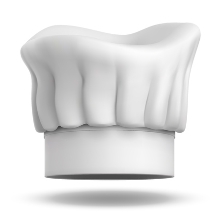 White chief cook hat isolated  Vector illustration.のイラスト素材