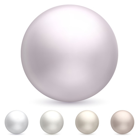 Shiny pearl isolated   with color variants. Vector illustration.のイラスト素材