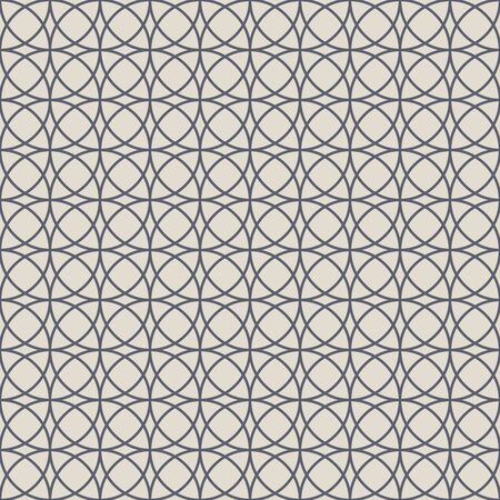 Intersecting circles black and white pattern. Vector illustration.のイラスト素材