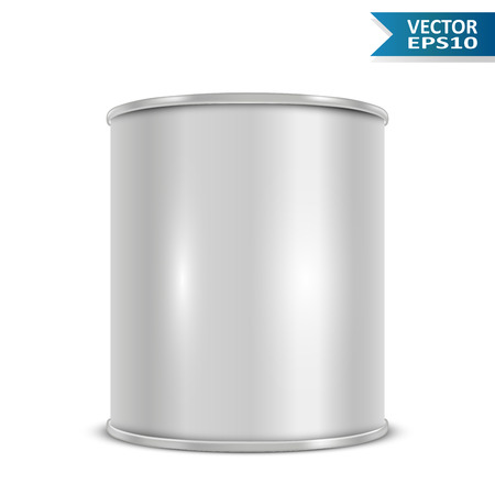 Metal tin can side view  . Vector illustration.のイラスト素材